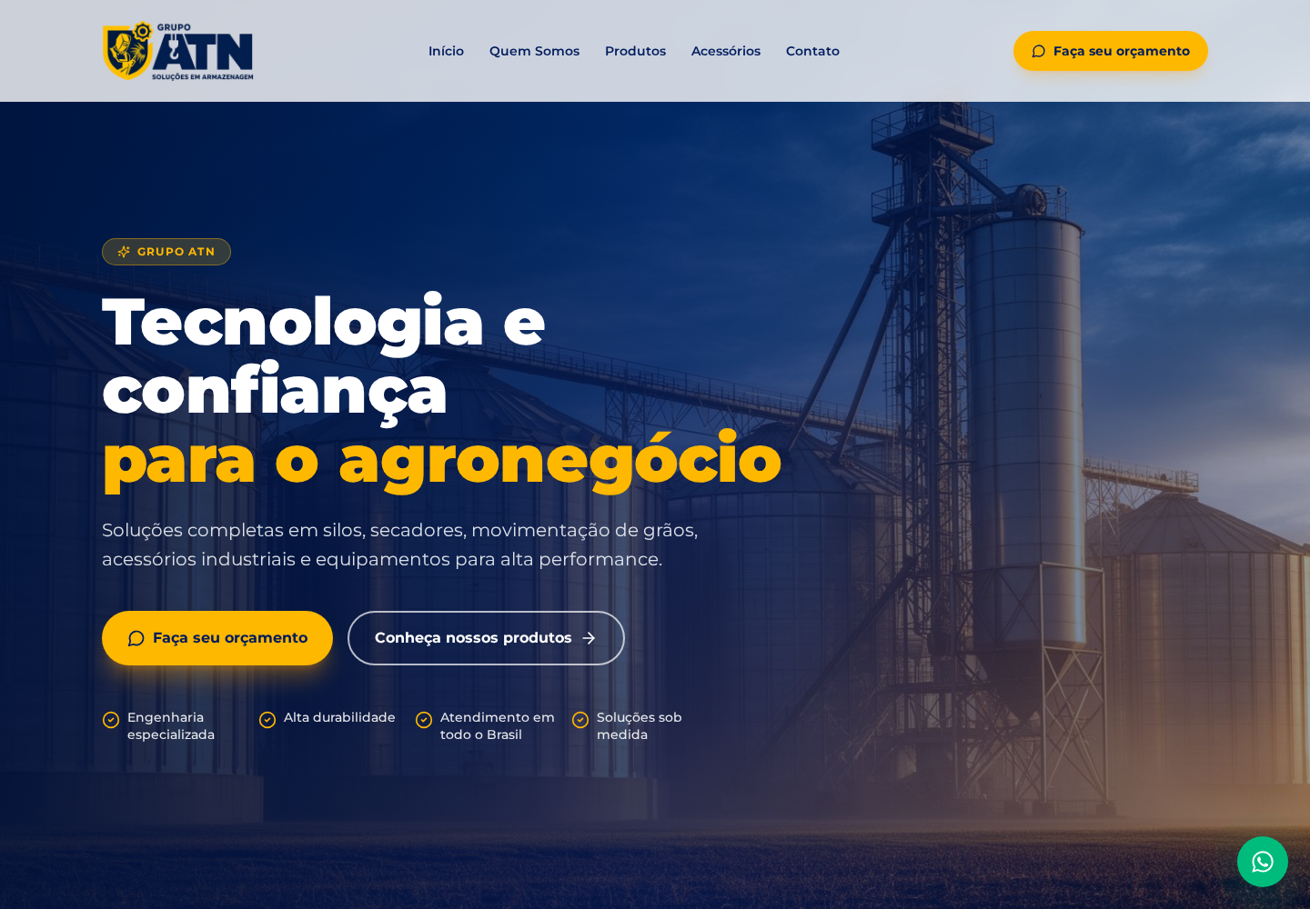 Site Grupo ATN em composição de projetos desenvolvidos pela Force