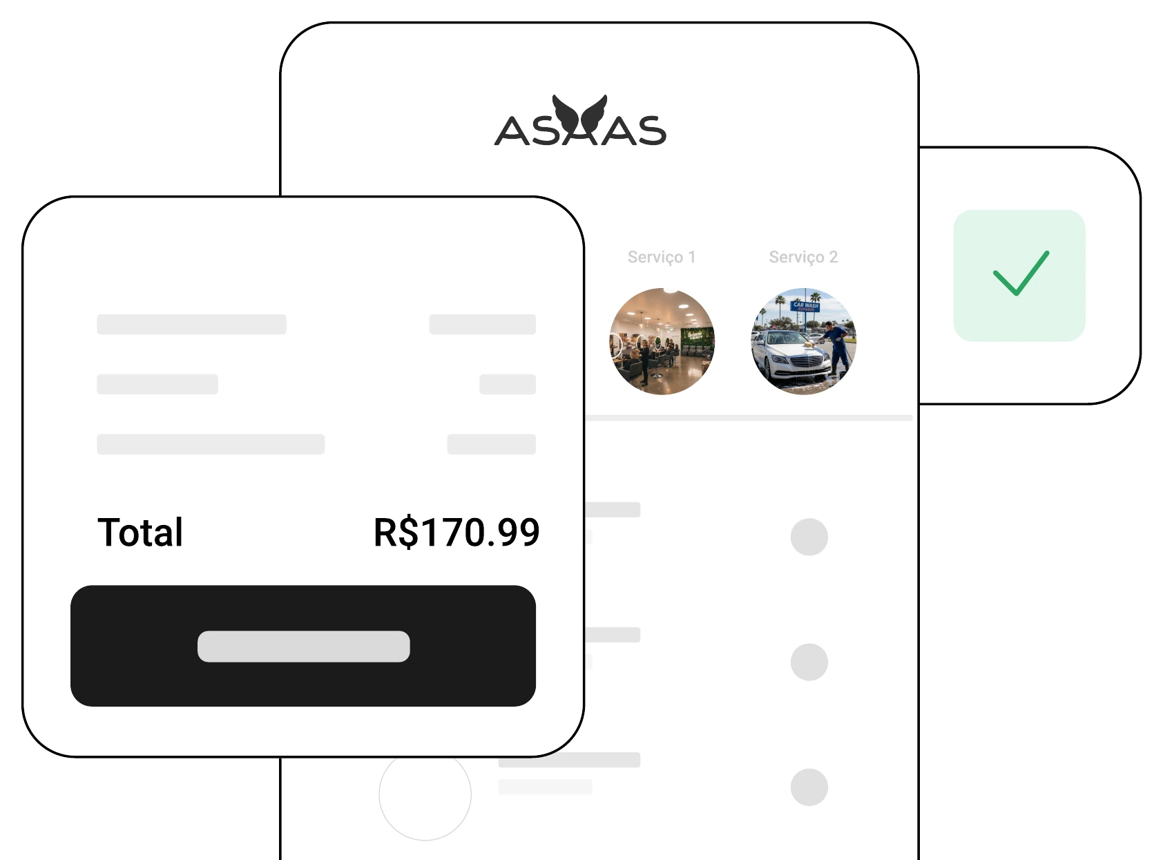 Checkout Banco Asaas integrado ao fluxo de agendamento do Force Agenda.
