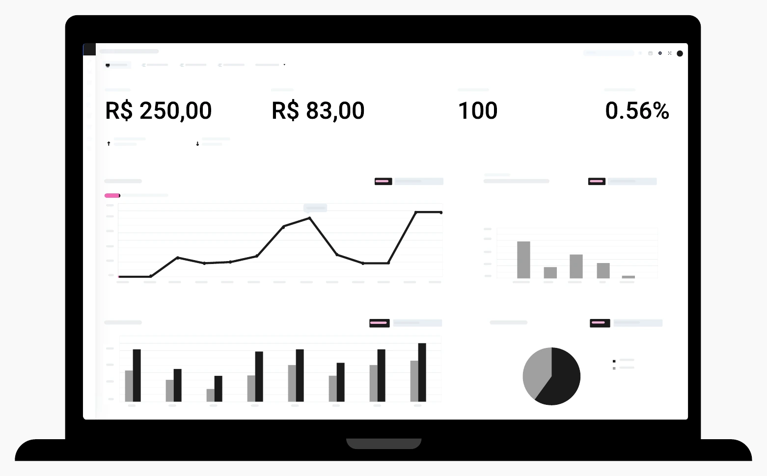 Dashboard financeiro do Force Agenda com indicadores e gráficos de gestão.