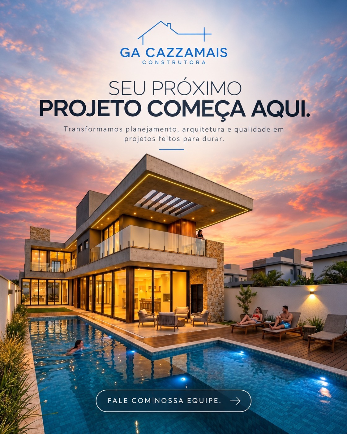 Criativo de construção da GA Cazzamais
